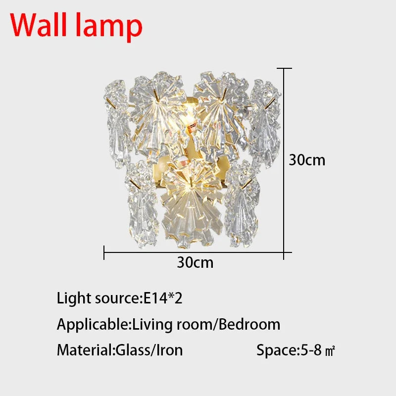 Minimalist crystal glass LED ceiling light for elegant interiors