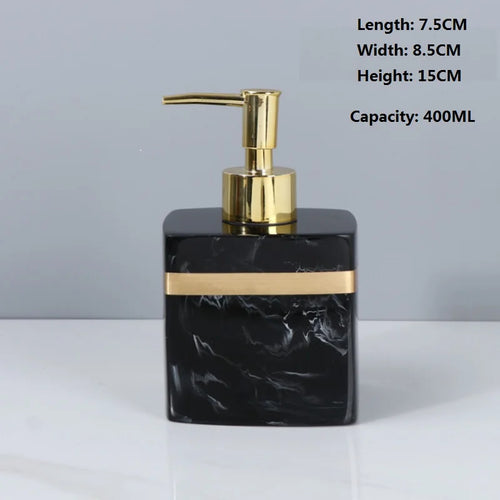square resin bottle dispenser for soap and lotion - vue 6 sur 8