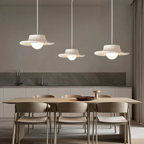 Simple nordic wabi sabi style LED pendant light for restaurant - vue 2 sur 13