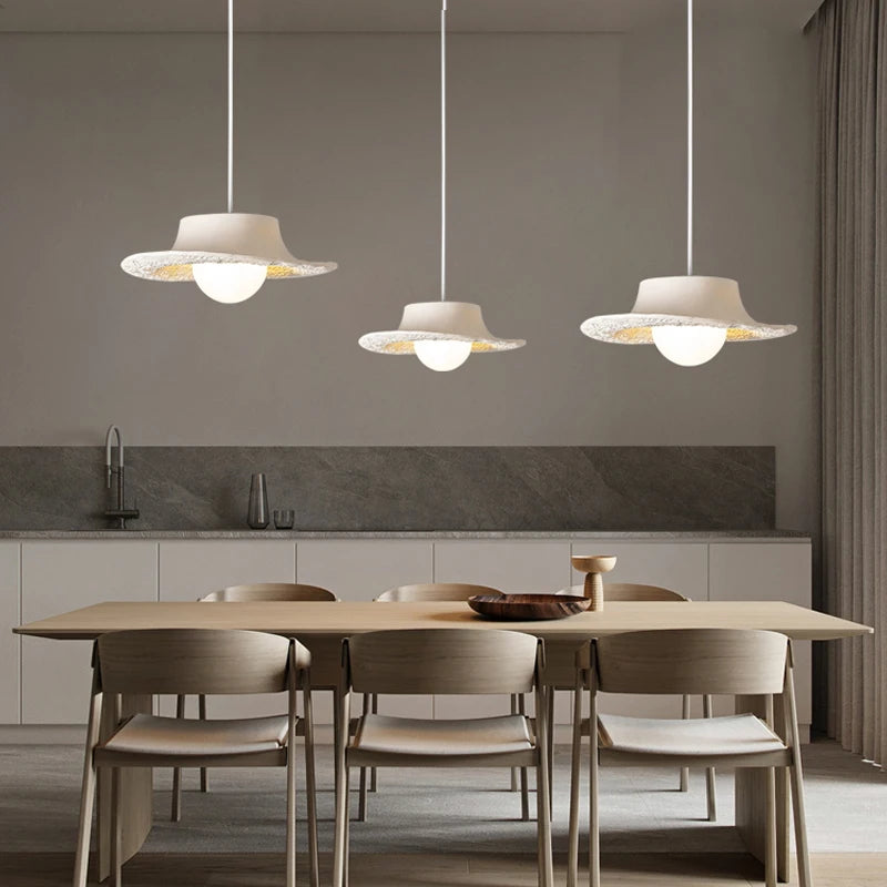 Simple nordic wabi sabi style LED pendant light for restaurant