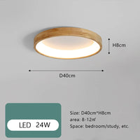 Simple Japanese solid wood LED ceiling lights