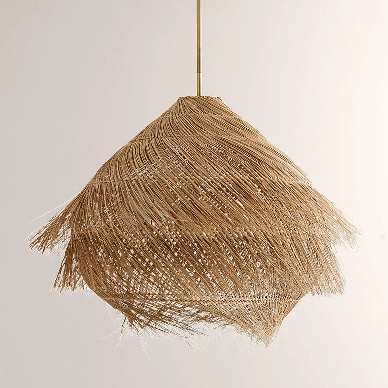 Vintage rattan pendant light for a warm, artisanal atmosphere