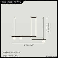 Modern nordic minimalist LED glass chandelier for restaurant decor