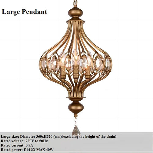 Vintage crystal pendant light for elegant retro style - vue 10 sur 9