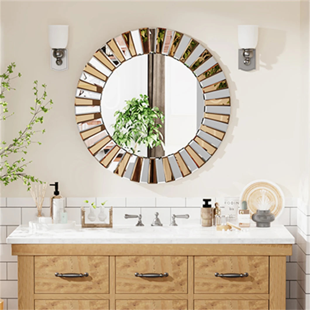 round decorative wall mirror for a contemporary style - vue 3 sur 7