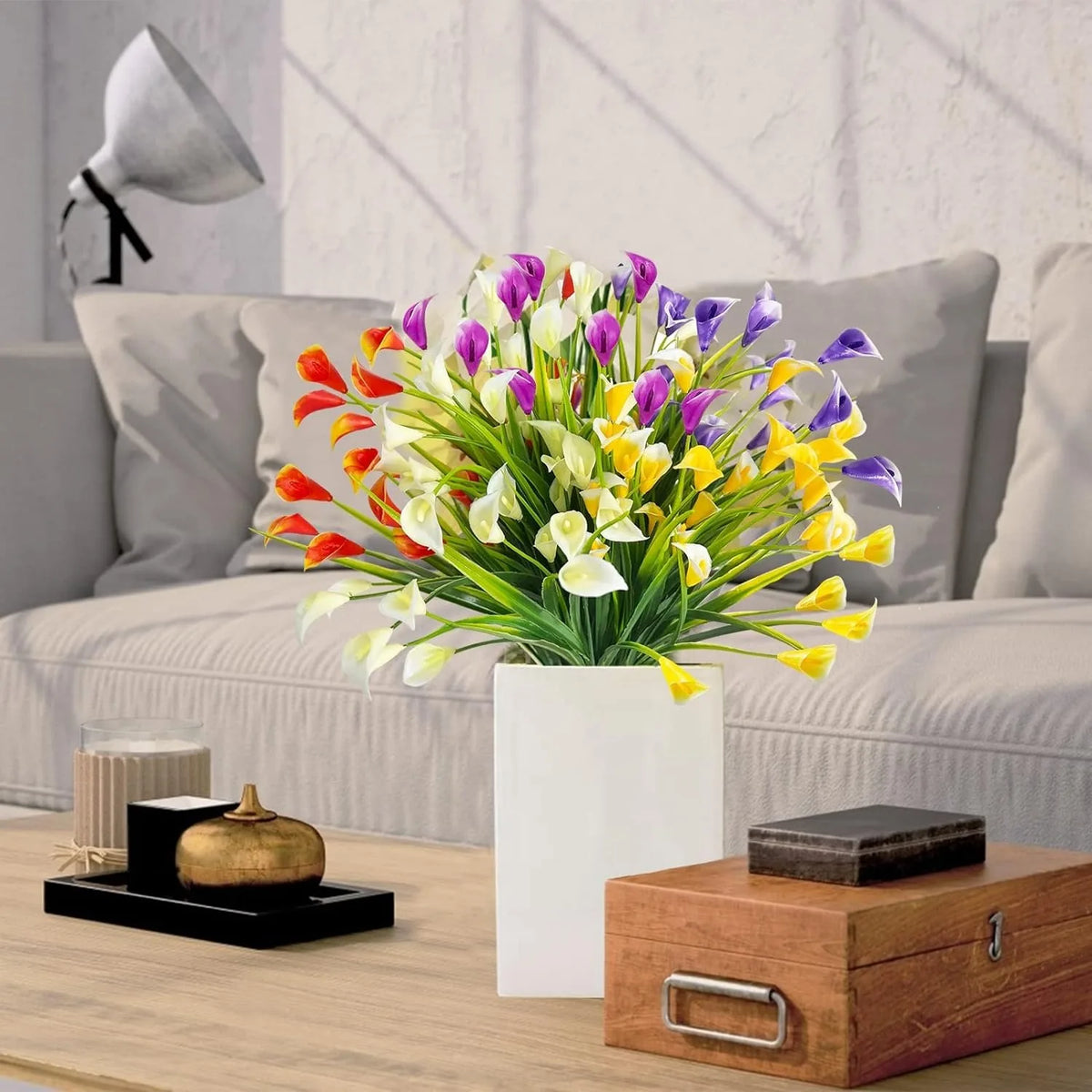 Artificial calla lily bouquet for indoor and outdoor decor - vue 3 sur 12