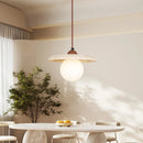 Retro natural stone and vintage glass pendant light