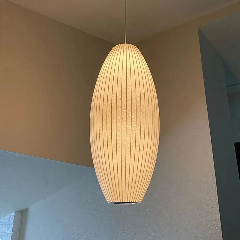 Scandinavian designer silk pendant light for elegant interiors