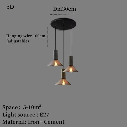 Concrete and iron pendant light - vue 19 sur 29