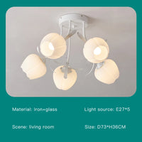 Nordic floral ceiling light with romantic design for elegant decor