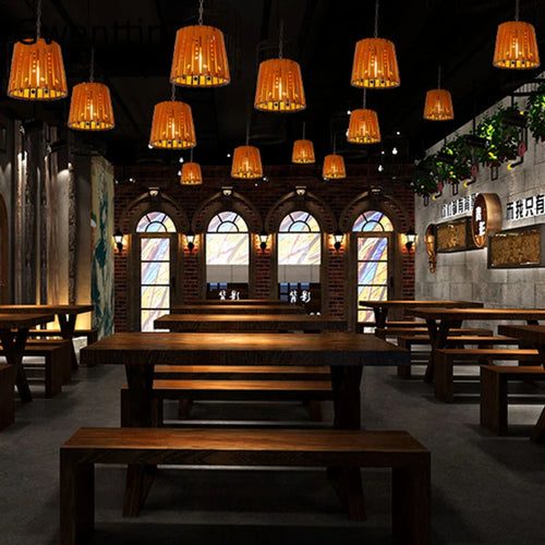 Bamboo pendant light for Asian-inspired home decor - vue 5 sur 7
