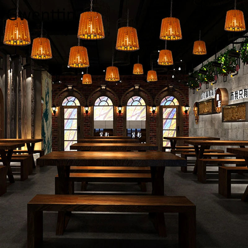 Bamboo pendant light for Asian-inspired home decor - vue 4 sur 7