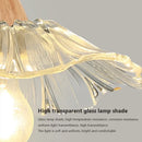 Nordic glass and wood pendant light for decorative interiors