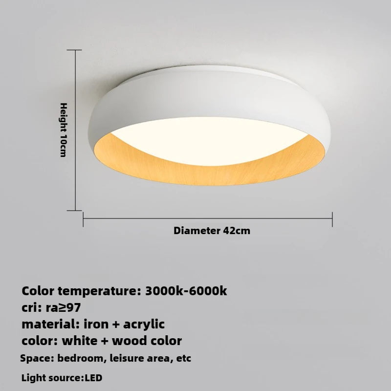 Minimalist Japanese retro circular anti-glare lamp with soft lighting - vue 7 sur 12