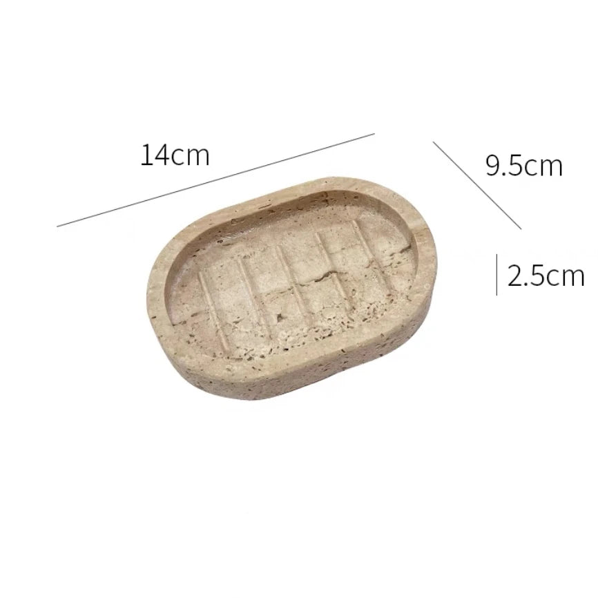 luxury travertine toothbrush holder for bathroom - vue 15 sur 15