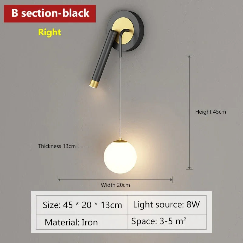 Modern decorative double head LED wall lights for the home