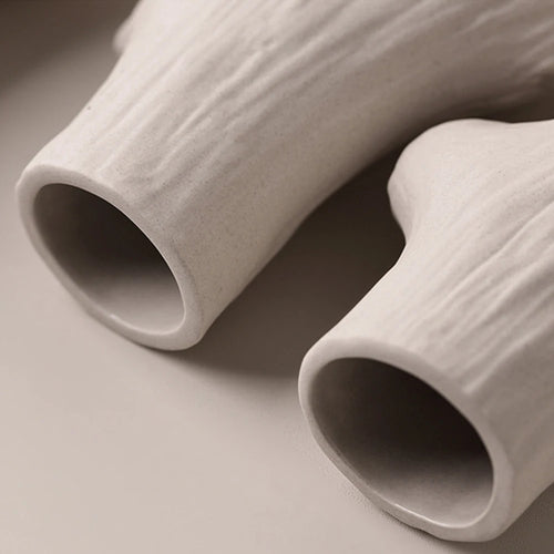 decorative ceramic tree trunk vase for flowers - vue 6 sur 11