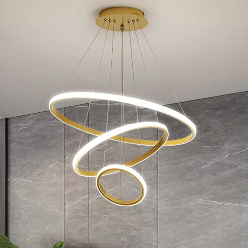 Modern circular designer pendant chandelier for elegant interiors - vue 4 sur 20