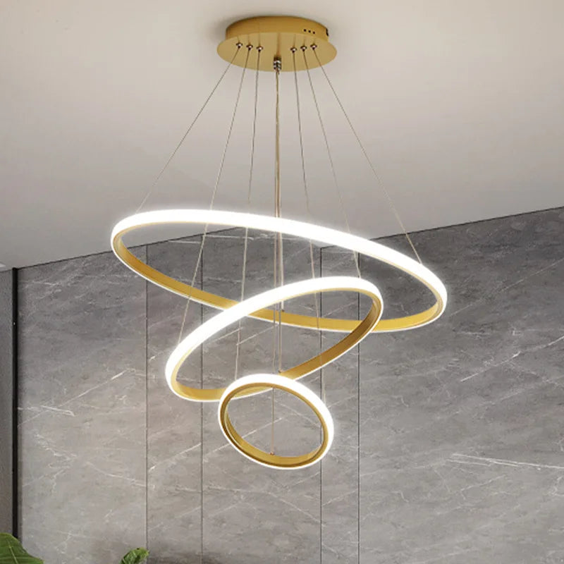 Modern circular designer pendant chandelier for elegant interiors - vue 3 sur 20