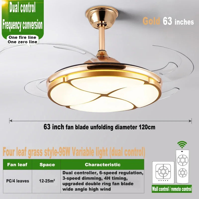 Modern silent ceiling light with integrated fan - vue 11 sur 12