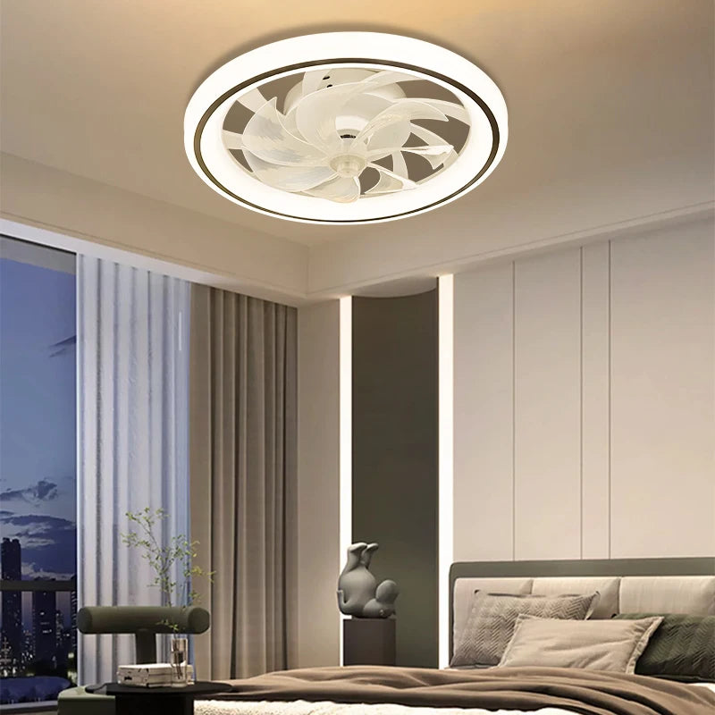 ventilateur intelligent avec lumières et télécommande décoratif - vue 3 sur 9