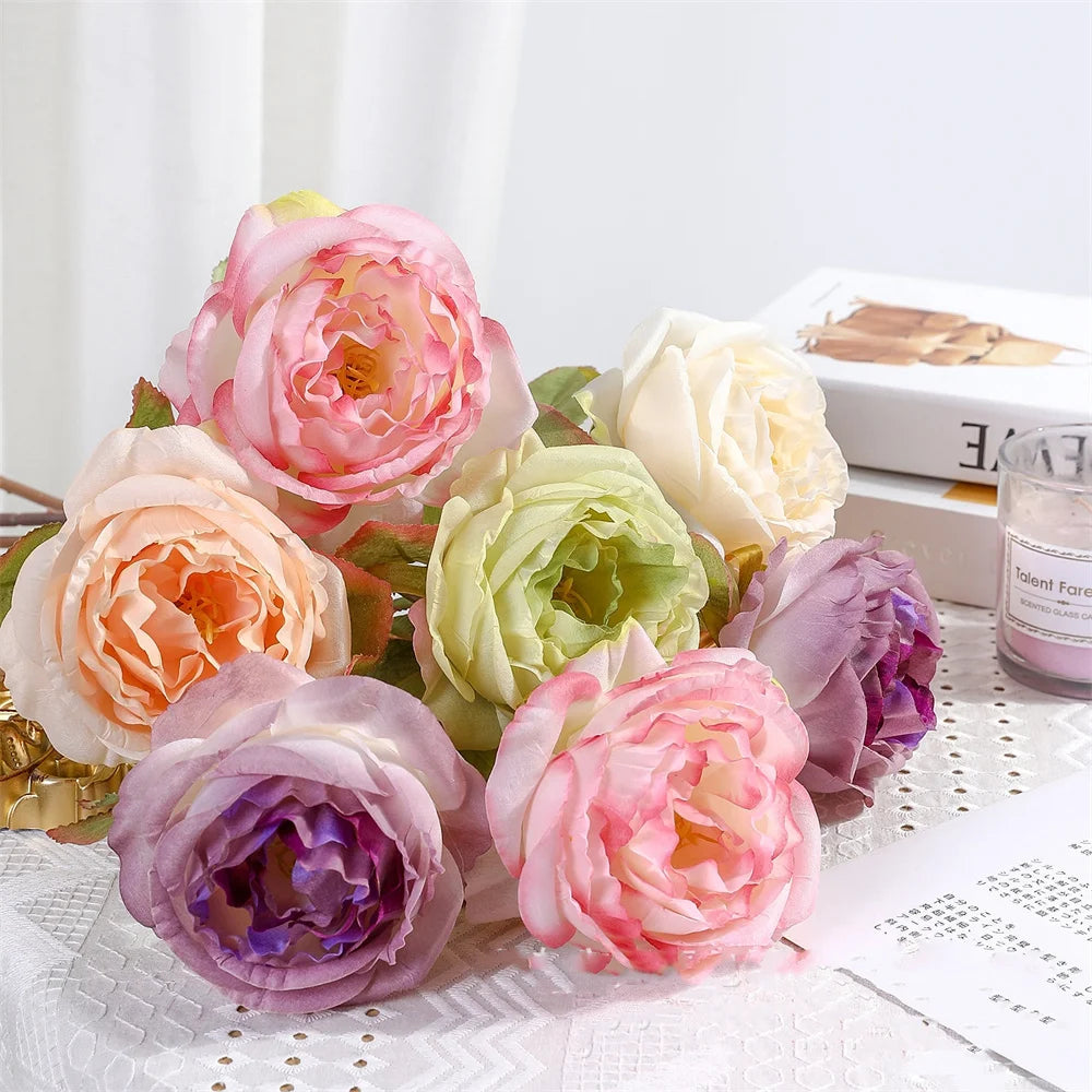 Silk fabric flowers for floral decorations and bouquets