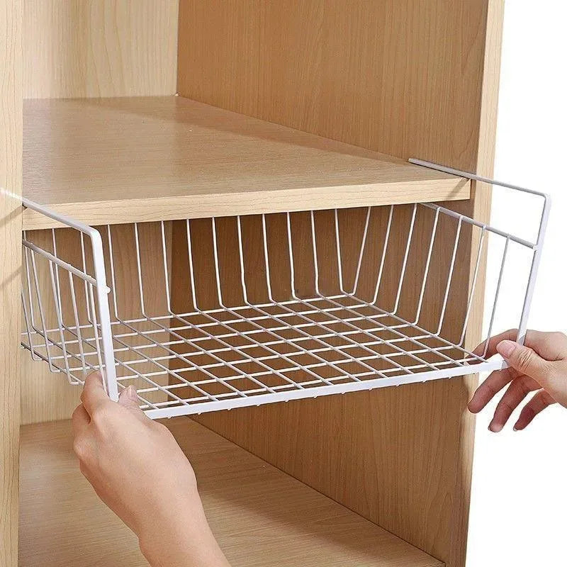 metal hanging storage basket for workspace and storage