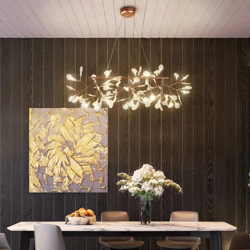 lustre led moderne avec branches rondes pour suspension - vue 4 sur 14