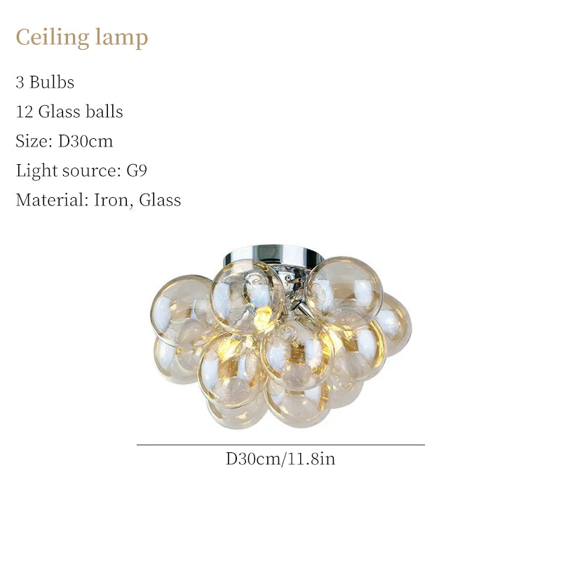 lustre moderne en verre décoratif pour éclairage créatif