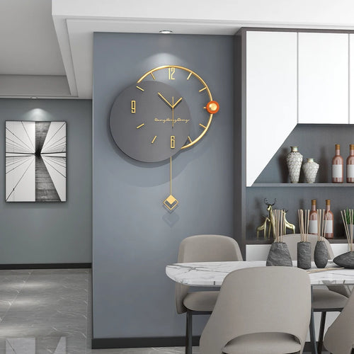 Large 3D Nordic Swingable Art Wall Clock, Modern Design, Home Living Room Clocks, Silent Home Decoration, Hanging Horologe - vue 2 sur 7