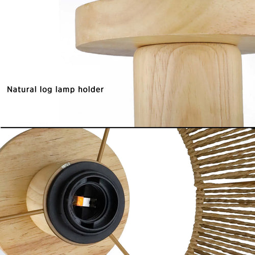 Rattan and wicker ceiling light - vue 6 sur 6