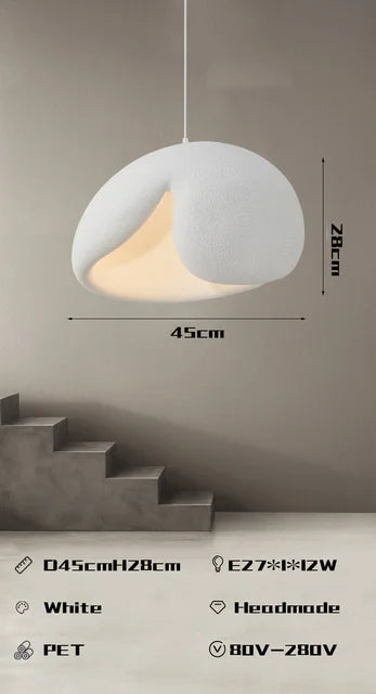 Minimalist nordic wabi sabi pendant light for interior decor - vue 9 sur 10