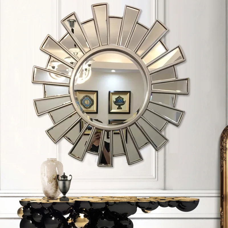 round decorative mirror for restaurant and bathroom - vue 7 sur 8