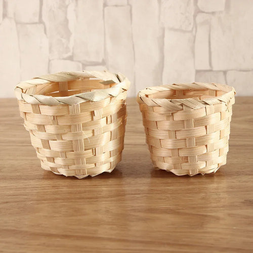 bamboo storage basket to organize your miscellaneous items - vue 5 sur 7