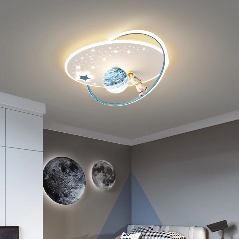 Modern minimalist astronaut planet decorative ceiling light for children