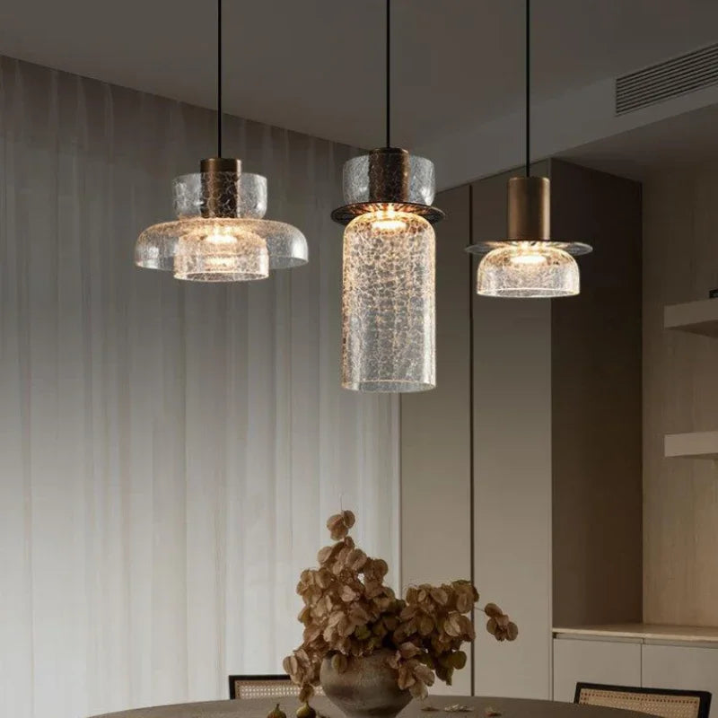 Retro crackled glass chandelier for modern interiors