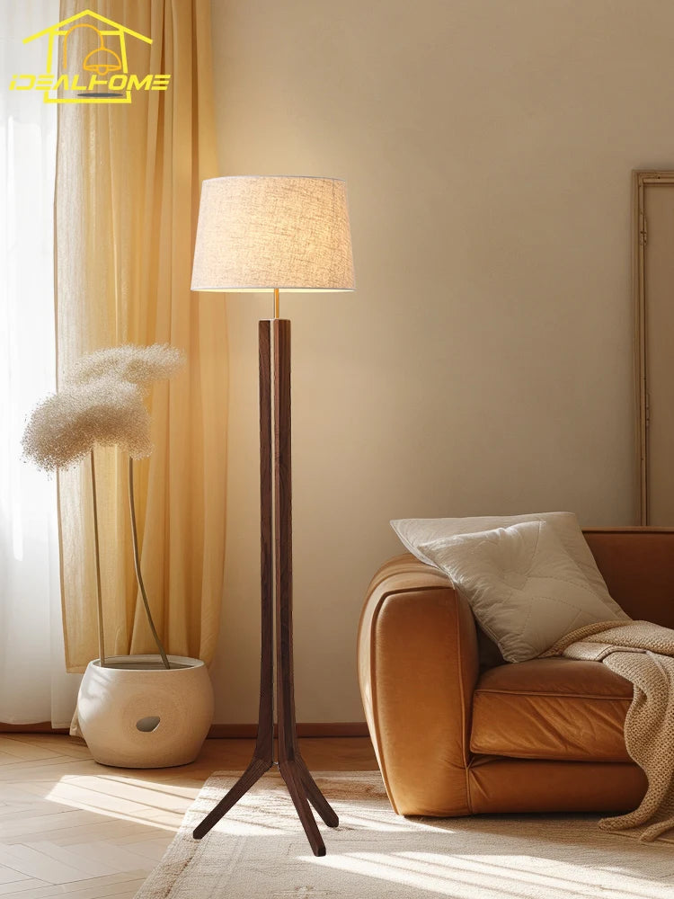 Medieval solid wood wabi-sabi floor lamp vintage design for interiors