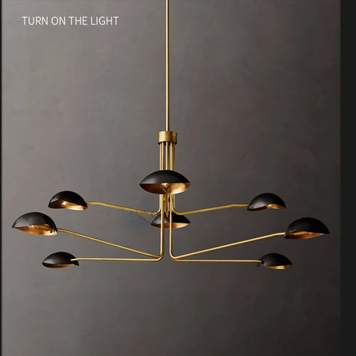 Modern neoclassical copper coloured chandelier - vue 10 sur 16