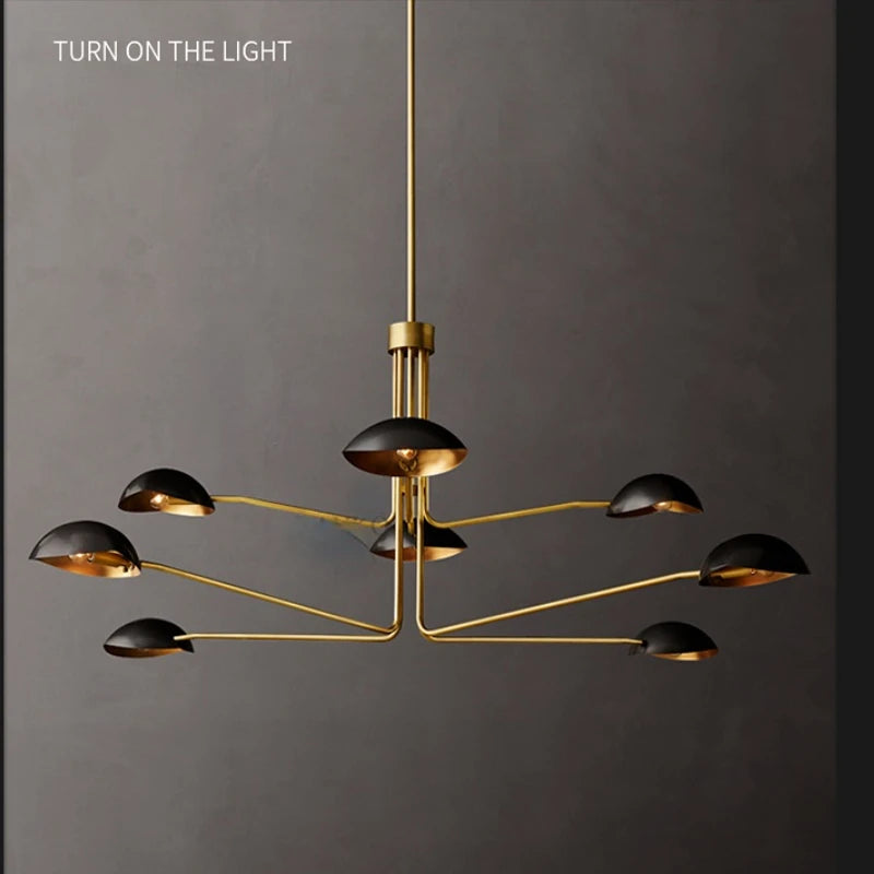 Modern neoclassical copper coloured chandelier - vue 10 sur 16