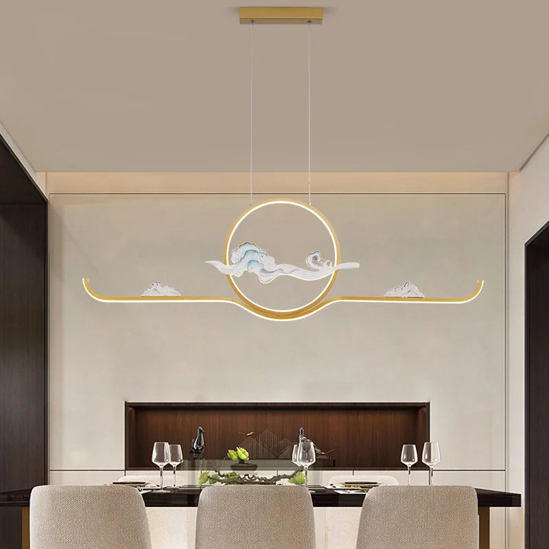 Chinese style pendant light for a zen and modern atmosphere - vue 3 sur 14