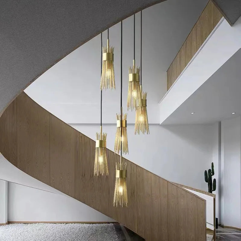 Decorative solid copper LED chandelier for home, creative design - vue 4 sur 16