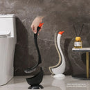 Vertical toilet brush for easy bathroom cleaning