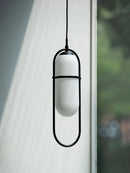 Modern industrial glass and metal chandelier for interior decor