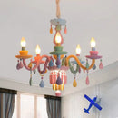 Kawaii crystal rainbow chandelier for children's bedroom decor