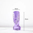 abstract glass sculpture with decorative stripes for interior decoration