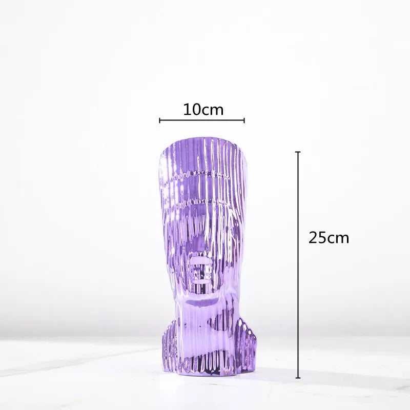 abstract glass sculpture with decorative stripes for interior decoration - vue 9 sur 15