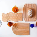 Decorative wooden tray for serving snacks and desserts