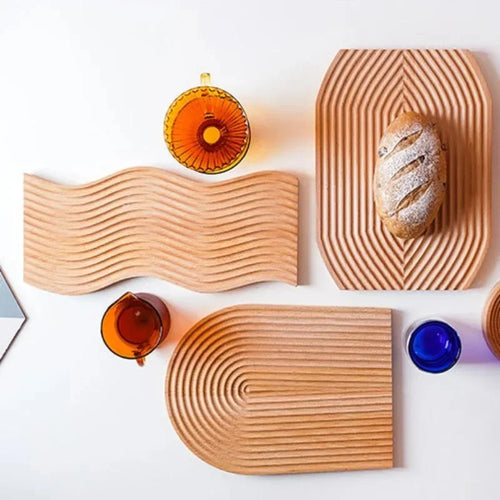 Decorative wooden tray for serving snacks and desserts - vue 2 sur 8