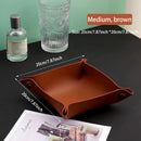 Leather storage box for keys and cosmetics