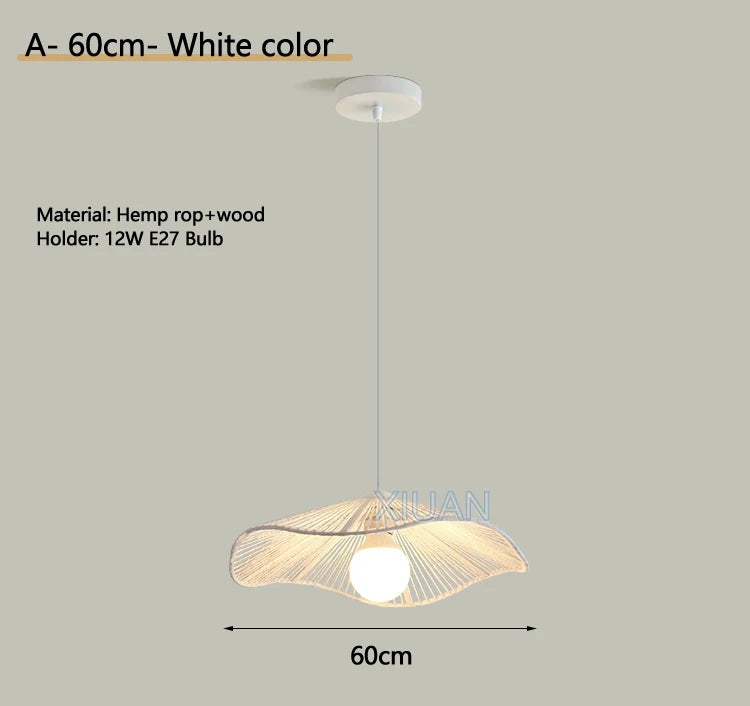 Wabi-sabi hemp rope pendant chandelier - vue 15 sur 24